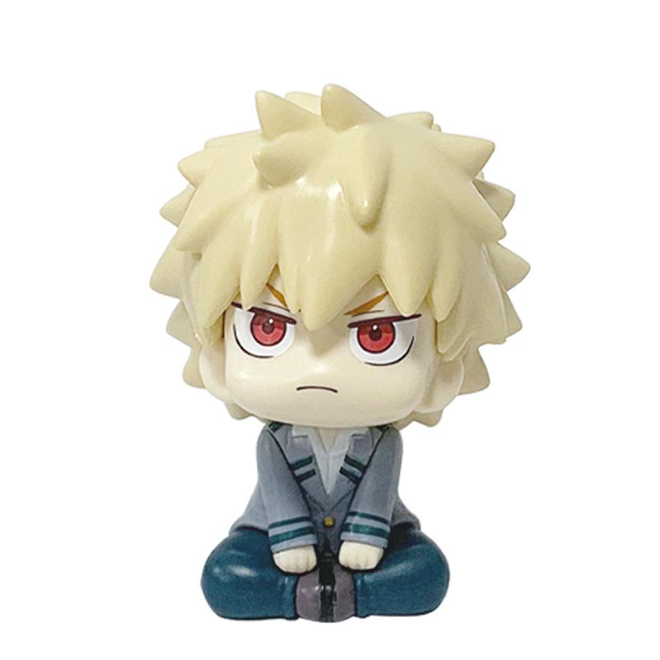 

4pcs My Hero Academia Izuku Midoriya Katsuki Bakugo Todoroki Shoto q-version Figures Model Anime Cartoon Toy Gifts PVC Kid Friendly Entertaining Fun