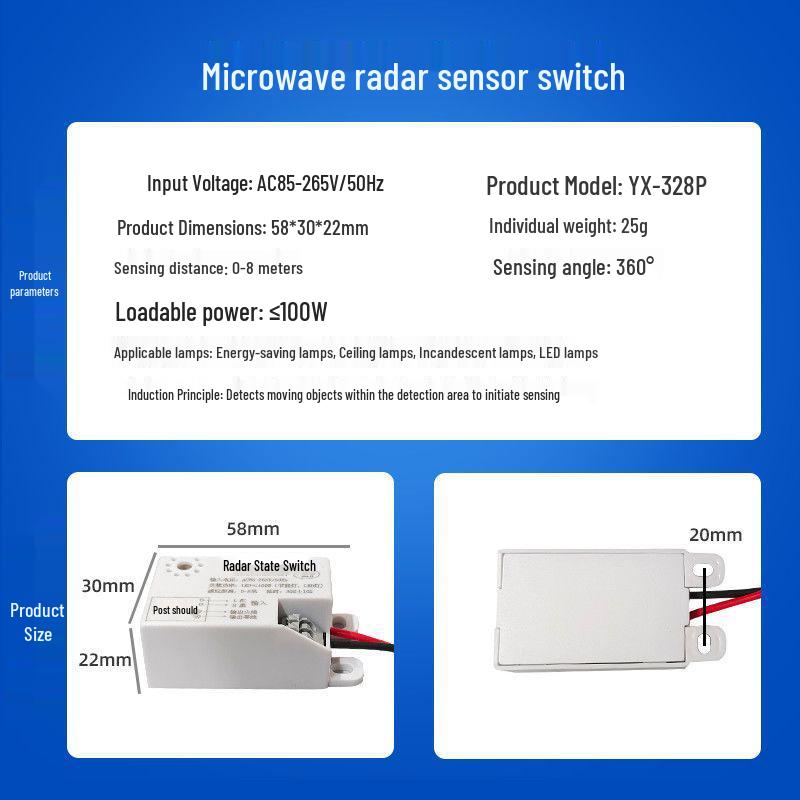 Smart Microwave Radar Sensor Switch for Emergency Stairwell Lighting, 220V