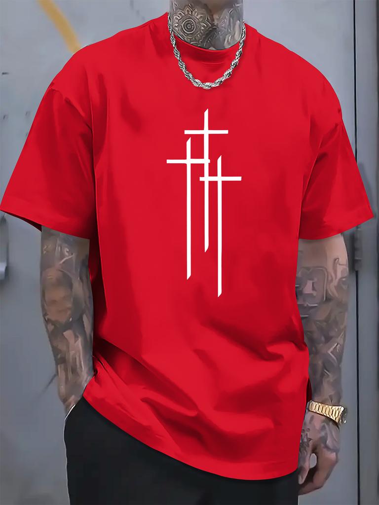 Letter pattern print mens casual round neck Tshirt 100 cotton short sleeves for spring and summer fashionable and casua