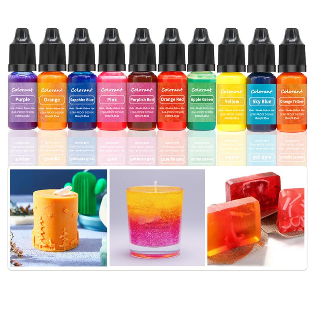 20 st Ljusfärgfärgämne Färgämne för Ljusframställning Ljus Pigmentfärgfärger DIY Handgjord Tvål Ljusframställning 10ml Flytande Badfärgämne