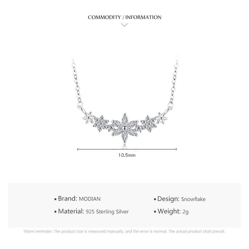 MODIAN 925 Sterling Silver Dazzling Clear CZ With Daisy Flower Pendant Necklace for Women Link Chain Wedding Engagement Jewelry