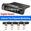 TPMS Tyre Pressure Monitoring System Solar Power LCD Display with 4 Internal/External Sensor  Waterproof Temperature Warning