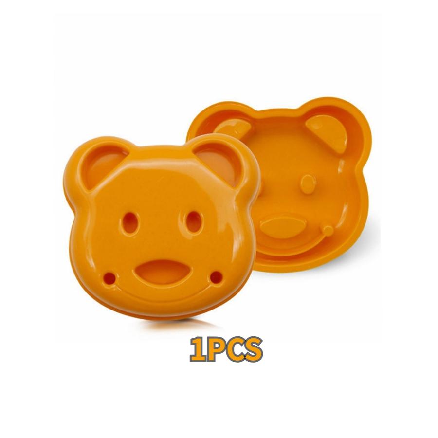 3 pcs Cute Cartoon Toast Lunch Box Cutter Breakfast Bread Rice Ball DIY Little Bear Sandwich Mold