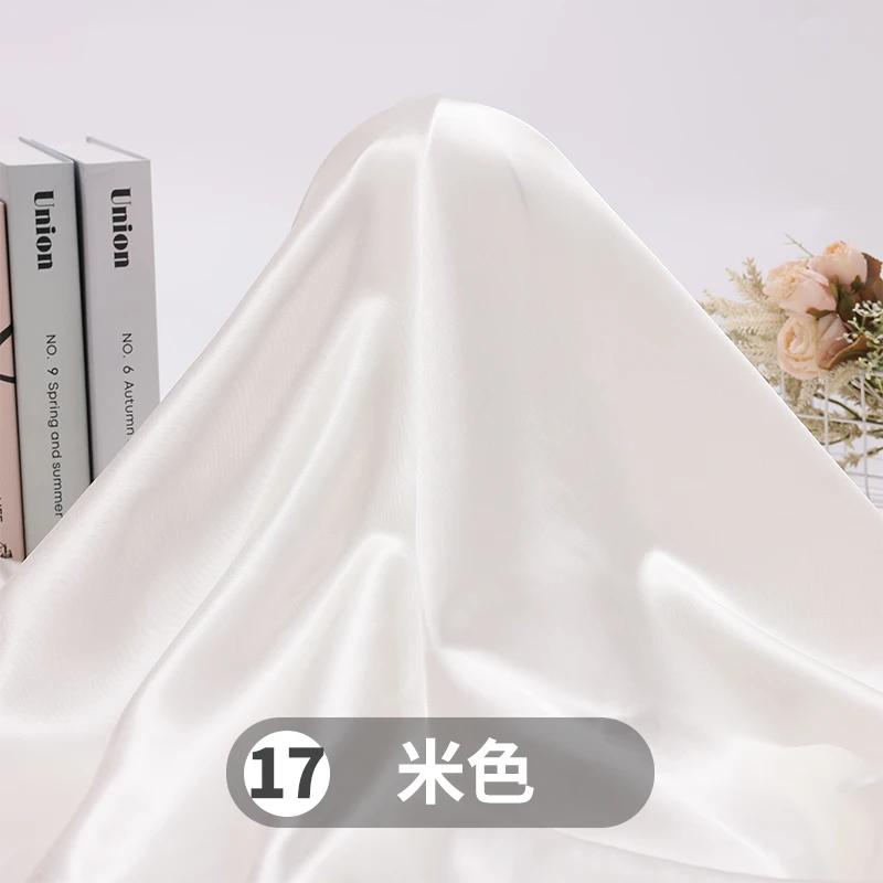 Soft Smooth Satin Fabric By The Meter for Clothes Hanfu Gift Box Lining Wedding Decoration DIY Sewing Cloth Plain White Purple