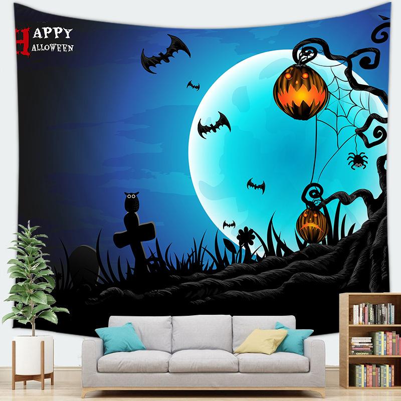 Halloween theme Ghost background digitalprinted polyester tapestries living rooms bedrooms macrame wall hanging room