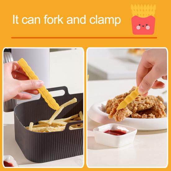 8Pcs Mini Tong Magnetic Fries Shape Food Tongs Kitchen Serving Tongs Kid