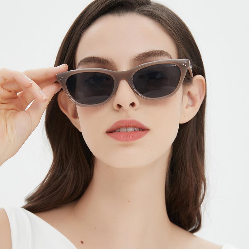 Retro cat eyes high-end sunglasses for women with round face slimming  new sunglasses