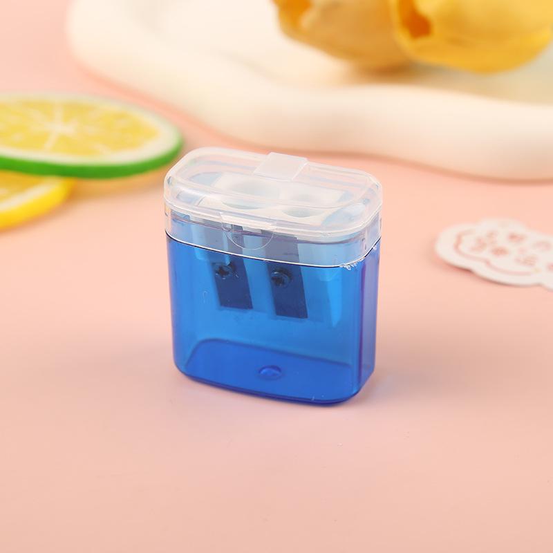 Double-Hole Covered Pencil Sharpener for Primary Students: Compact, Manual Design for Back-to-School