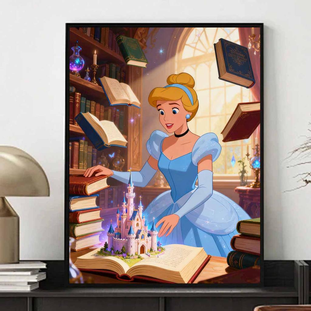 Disney Diamond Art Painting Kit Cinderella's Magical Castle 5D Diamond Painting Dot Art Home Wall Decor