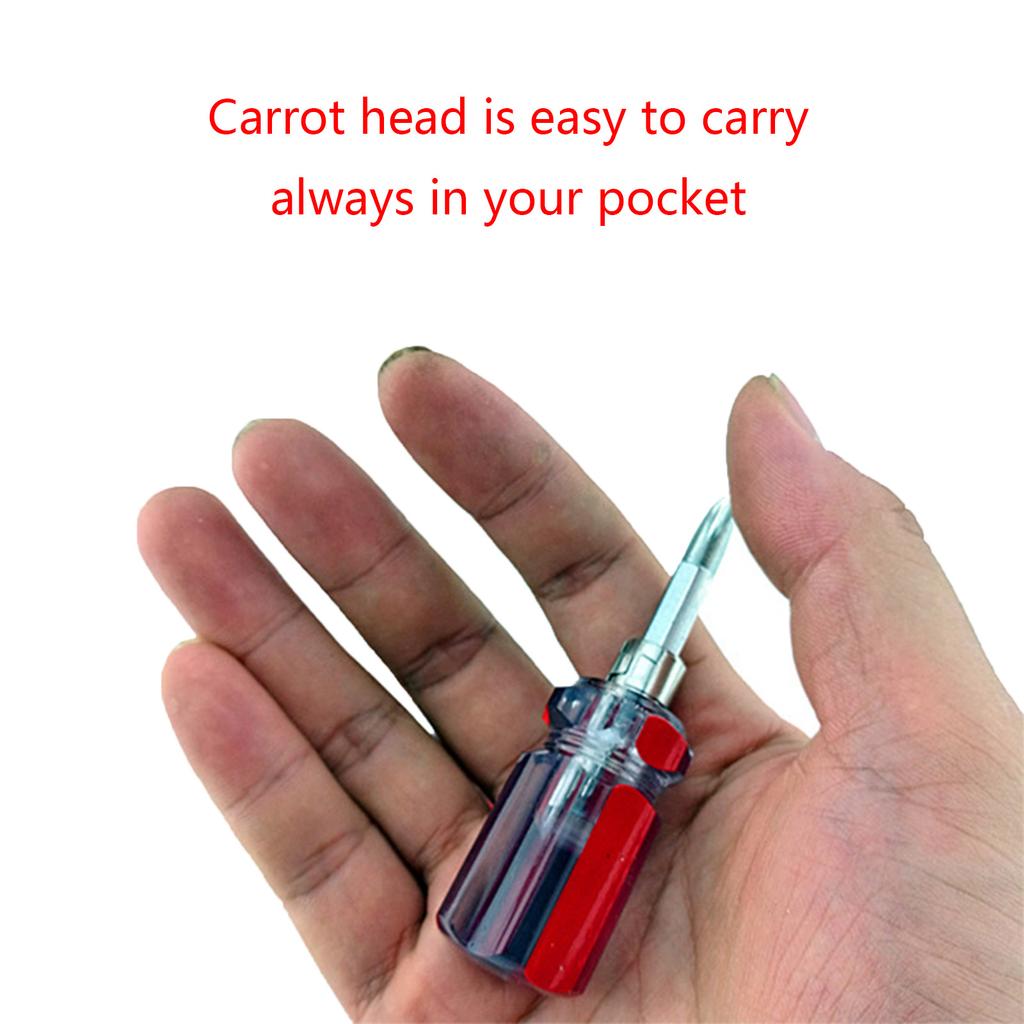 Pack of 2 Mini Double Use Screwdrivers Portable Design for Everyday Use and Emergency Repairs Flathead and Crosses Head