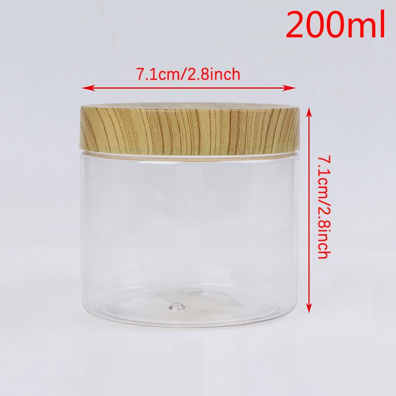 Pusty przezroczysty pojemnik na słoiki z plastikową imitacją drewna Plastikowa butelka do przechowywania