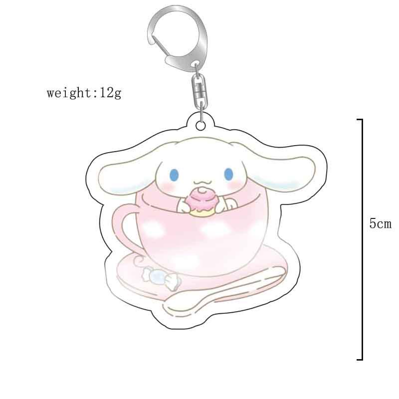 Sanrio Kuromi Pink Cat & Puppy Acrylic Keychain Anime Pendant