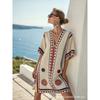 2026 women's V-neck dress seaside vacation 3D printing loose skirt beach