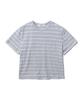 TTUDEMENT 50S Embroidered Striped Semi Over Fit T-Shirt_Melange Gray