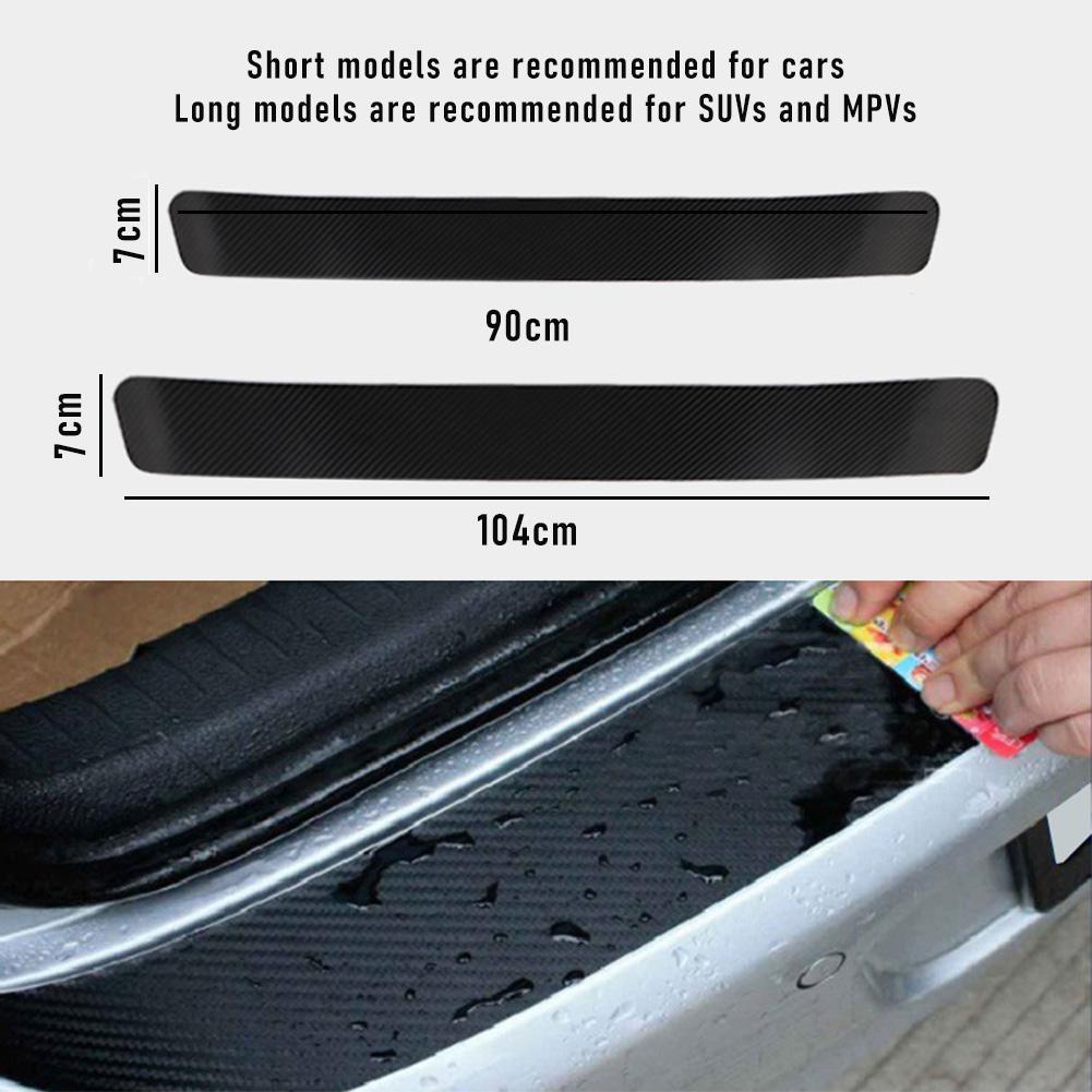 Universal Rear Trunk Guard Plate Sticker Car Rear Bumper Trim Anti-Kicked Scratch Protection Sticker Strip 3D Carbon Fiber Film