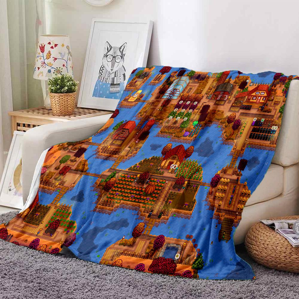 1pc Blanket - game Stardew Valley Print Design,Lightweight Blanket for Sofa,Bed- Soft &Warm,Gift for All Seasons