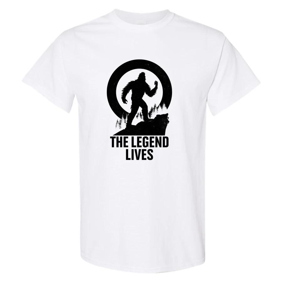 The Legend Lives Bigfoot T Shirt Vintage Sasquatch Forest Silhouette Moon Tee XXL