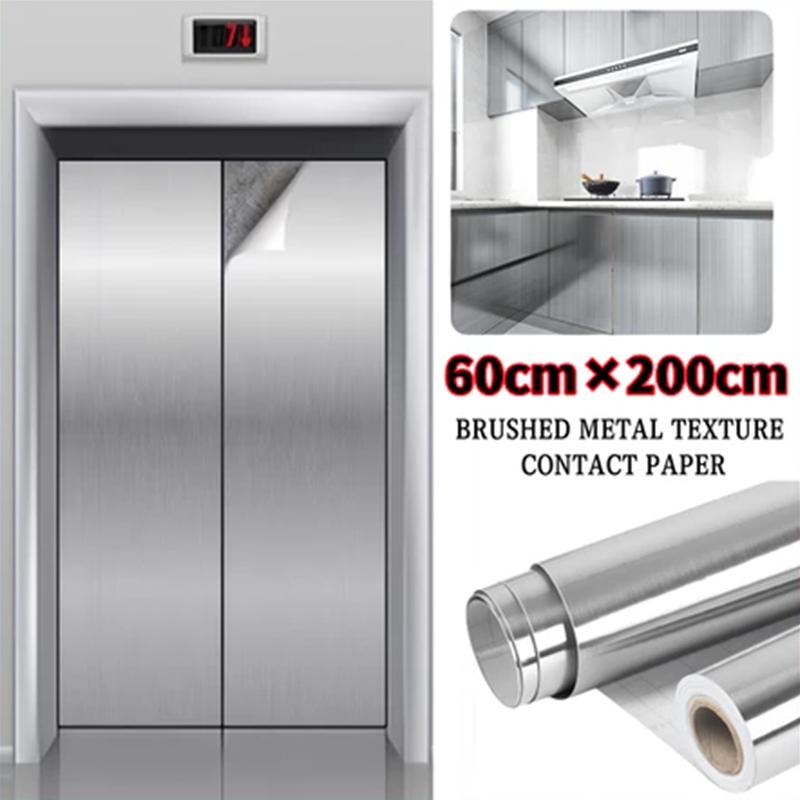 60x200cm Self Adhesive Oil Proof Kitchen Refrigerator Wallpaper Waterproof Wall Sticker Removable Appliance Cover