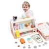 Wooden Ice Cream Shop Pretend Play Toy Set For Kids Mini Role Play Ice Cream Vending Machine With Sweet Cone Ice Cream Decorations