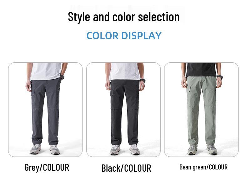 2039 Quick-Drying Elastic Nylon Ice Silk Paratrooper Hiking Pants