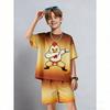 Men's Set Fun Cartoon Chicken Printed Men's T-shirt and Shorts 2 Piece Set Summer Casual Outdoor Men's and Women's Outfit Clothing