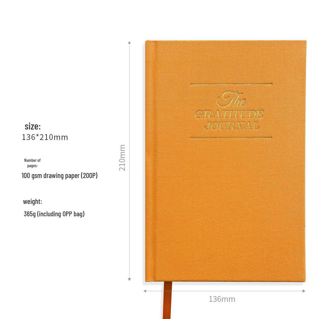 Japanese-Style A5 Gratitude Diary: 5-Minute Burlap Cover Notebook
