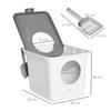 Enclosed Cat Litter Box with 2 Entrances, Tray and Scoop, Made of PE Plastic, 44x55x39 Cm, White