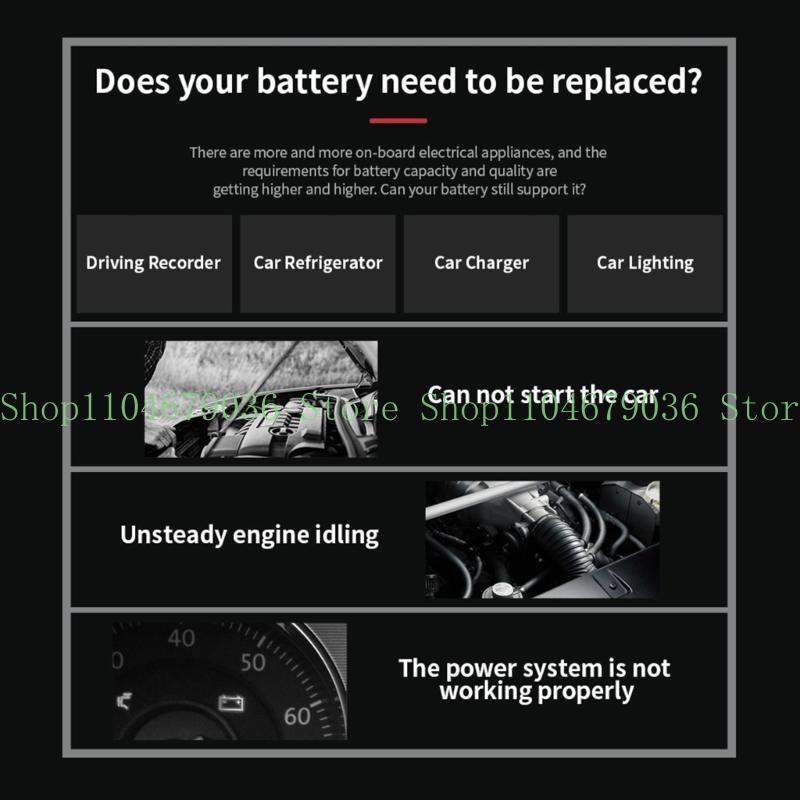 6V 12V 24V BM550 Trailer Car Motorcycles Battery Tester 100-2000CCA Battery System Charging Cranking Test Tool