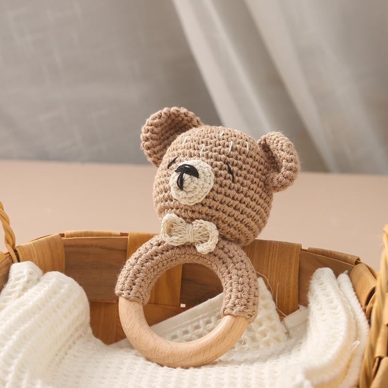 Baby Toys Crochet Animal Rattle Cartoon Music Rattle Toys For Baby Kawaii Teether Rattle Baby Toy 0 12 Months Montessori Toys