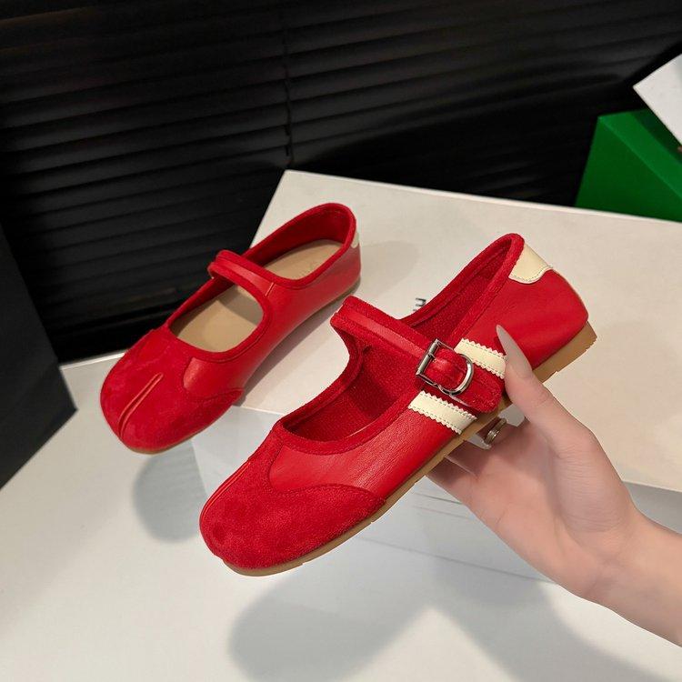 Fashion Fashion Tabi Ninja Shoes Women Flats Ballet Split Toe Ballerinas Ladies Round Heeled Loafers Tacones Female Moccasin Brand Mujer