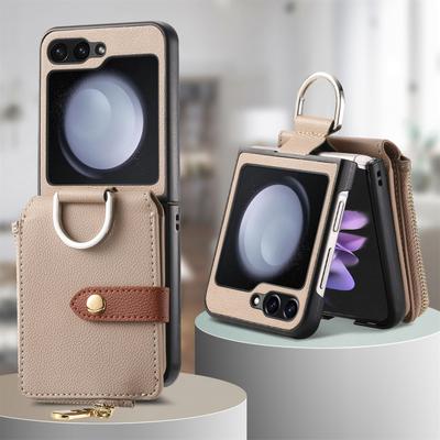 Stoßfeste Handyhülle mit Kartenfach für Samsung Galaxy Z Flip5 Flip 4 5 5G Flip4 Flip3 Flip2 Flip 3 2 Lederschutzhülle