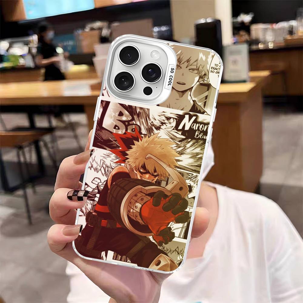 Vintage Anime My Hero A-Academia Phone Cover For IPhone 16 15 14 13 12 11 17 Pro Max Plus Color Silver Shell