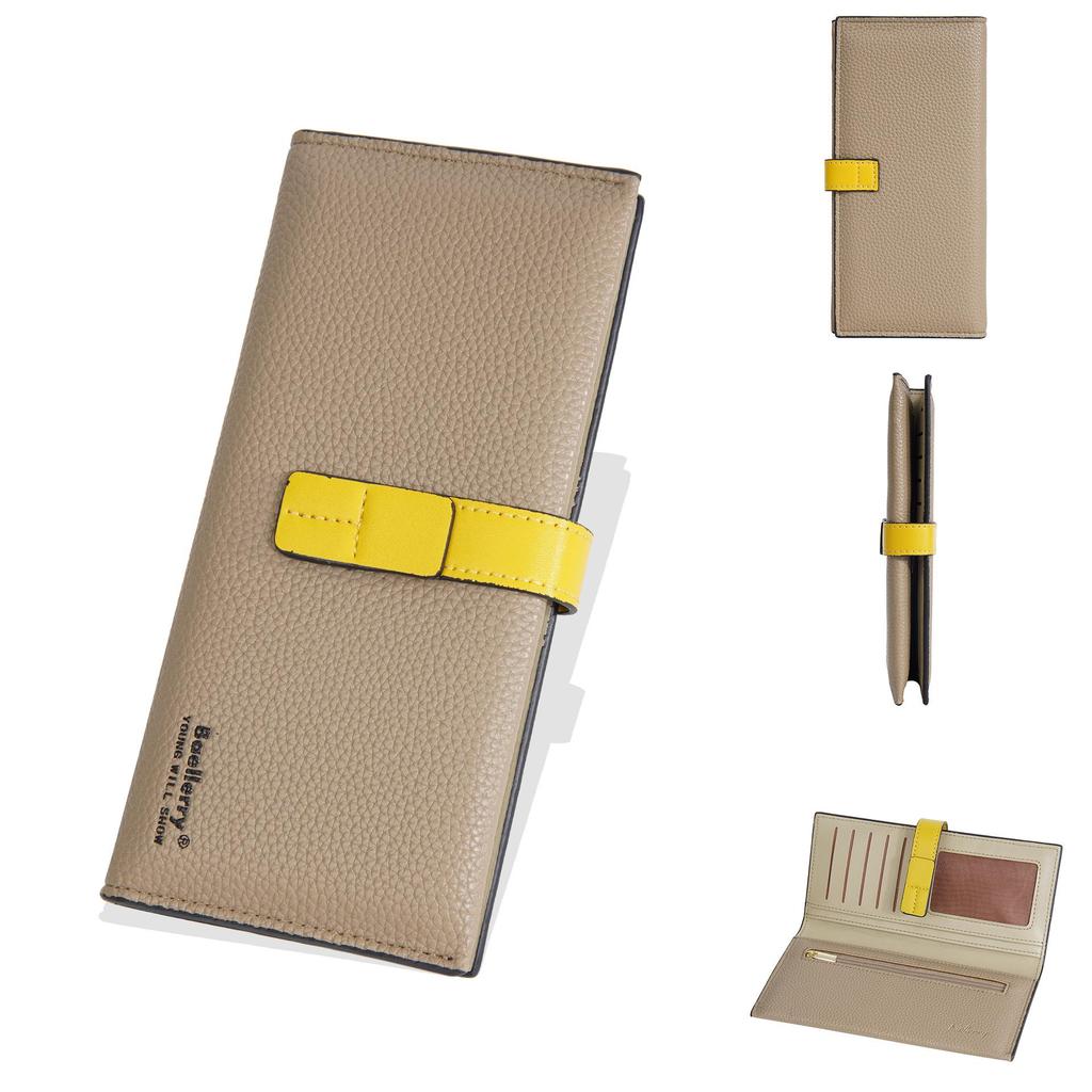 New Women's Baellerry Lychee Pattern Color Block Wallet & Clutch