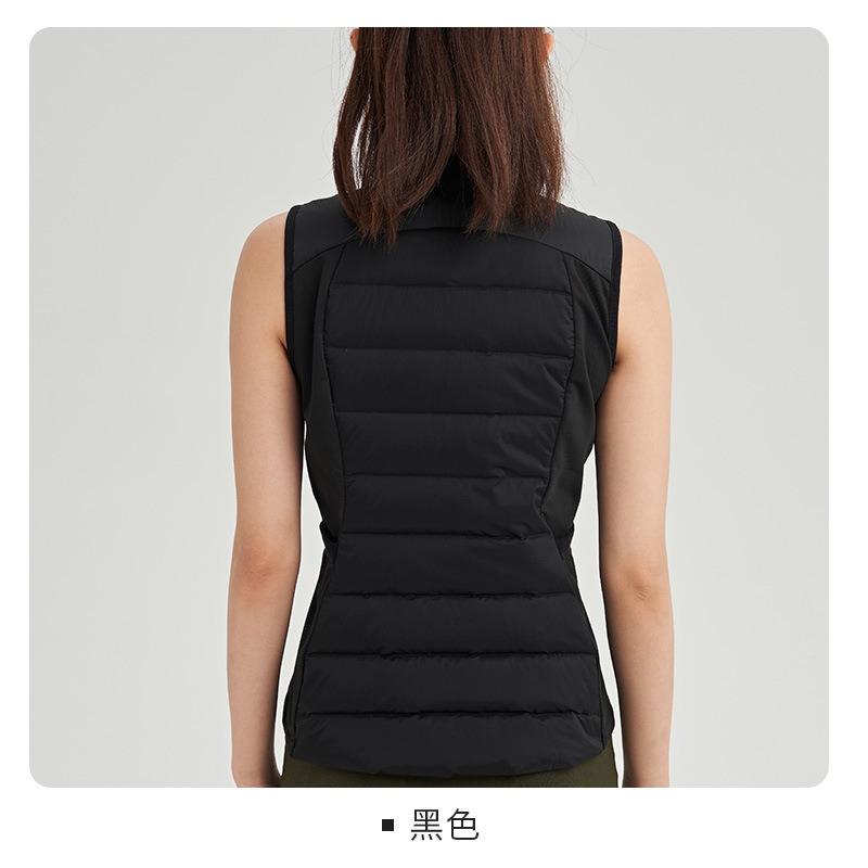 Winter new tooling top 90 fleece outdoor sports short women's waist sleeveless jacket liner light down jacket