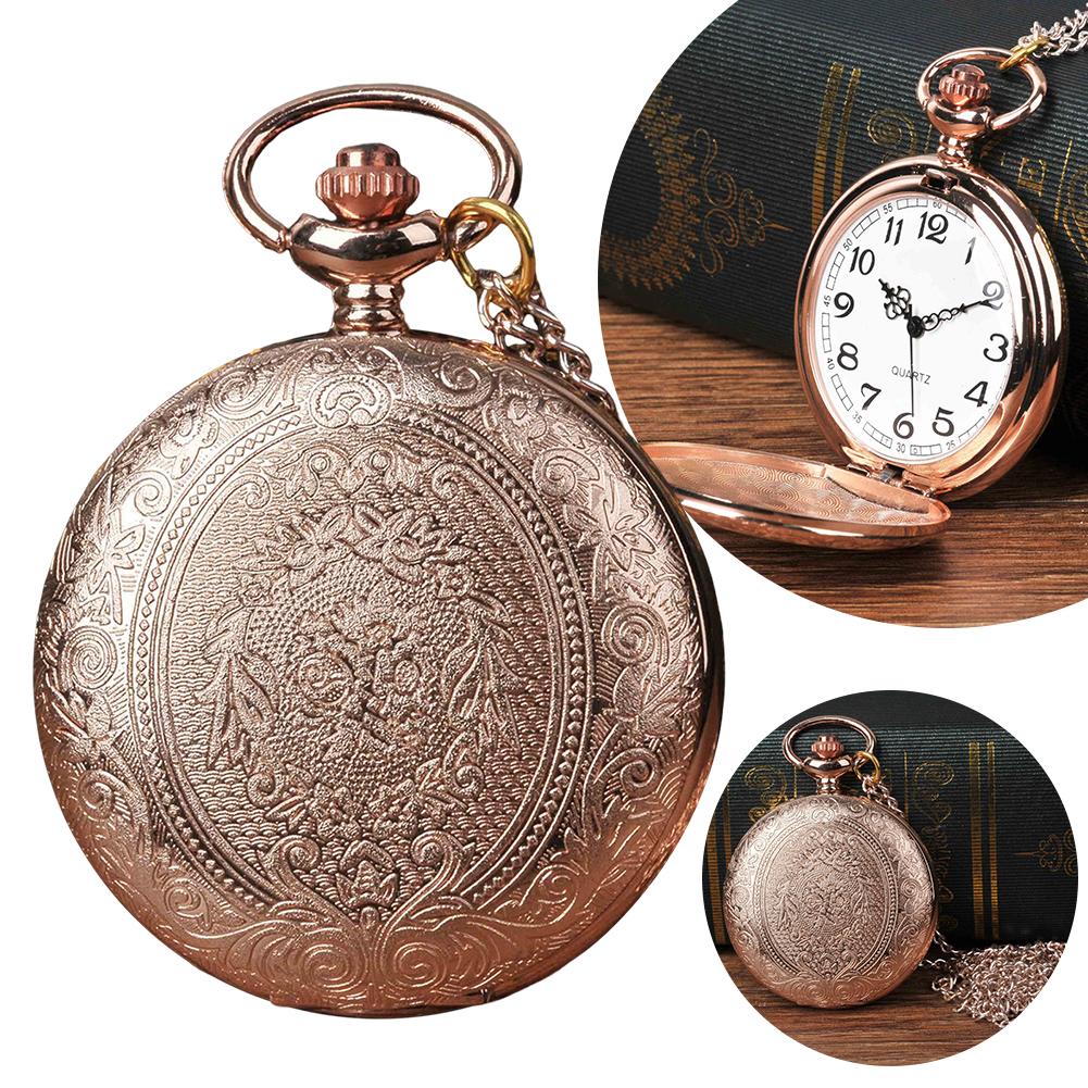 Vintage Pocket Watch Bronze Color Quartz Watch Cool Chain Hollow Love Heart Watches Necklace Pendant Gifts For Women Man