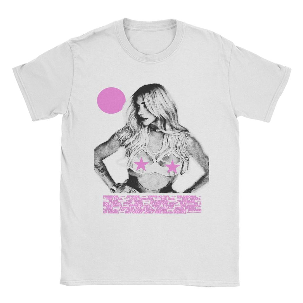 Singer Kesha TOUR TShirt Beach  Cotton TShirts For Unisex Trending Custom DIY Tee Shirt ShortSleeved Y2K Fun Tops