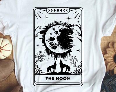 Moon Tarot T-Shirt, Mystical Design Shirt, Moon Phase Tops, Astrology Tees, Astronomy Tshirt, Comfort Colors Outfit, Womens Clothing