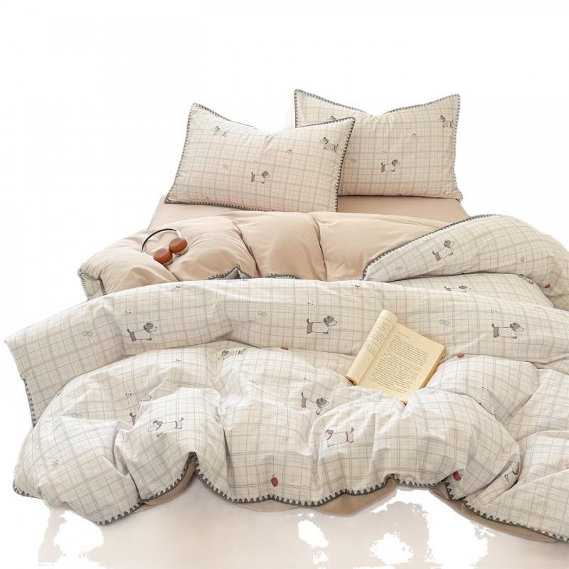 2026 Cartoon Home Bedding Set 100% Cotton Flannel Thick Shell Edge Dorm