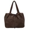 Solid Color Lightweight Corduroy Drawstring Tote Bag Large Capacity Shoulder Tote Bag