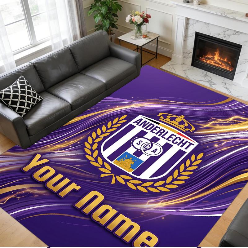 Crystal Velvet Rug Custom Name Text, Soft Non Slip Floor Mat Home DecorAnderlecht FC
