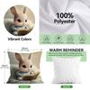 Cute Rabbit Reading Pillowcase Bedroom Sofa Cushion Cover 100% Polyester Living Room Cushion Pillowcase Home Comfortable Decor