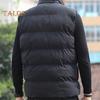 Men Cotton Waistcoat Autumn Winter Stand Collar Sleeveless Zipper Placket Jacket with Pockets Solid Color Thickened Quilted Vest Coat