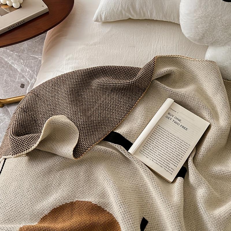 Vintage Geometric Knit Throw Blanket Soft Acrylic All Season Sofa Bed Office Nap Cozy Comfort Cold Nights Knit Construction