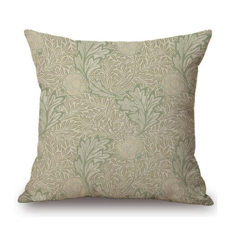 William Morris Klassiek Bloemenpatroon Pas Bay Leaf Marigold Ontwerp Katoen Linnen Decoratieve Bank Kussenhoes Auto Kussenhoes