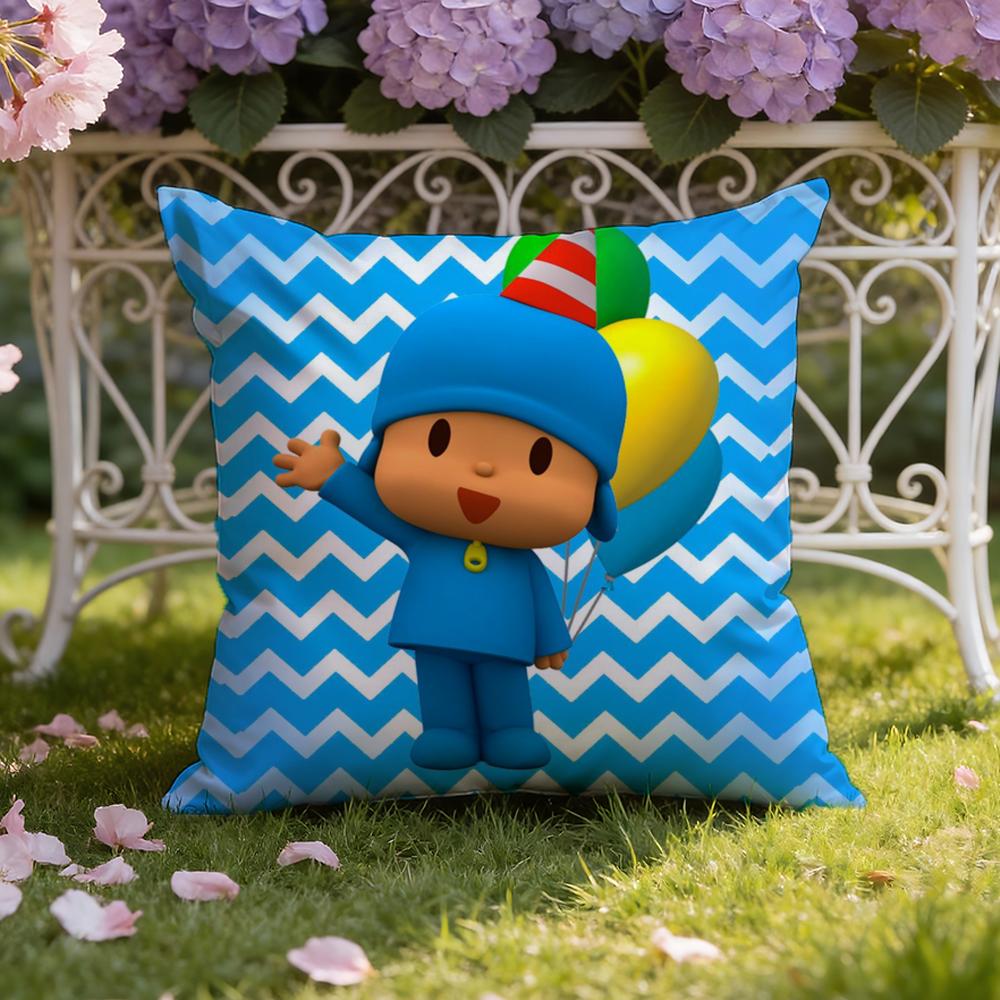 Kreskówkowa Urocza Poszewka na Poduszkę P-Pocoyo Pokrowiec na Poduszkę do Domu i Samochodu Podwójnego Zastosowania: Dwustronny dla najwyższego komfortu