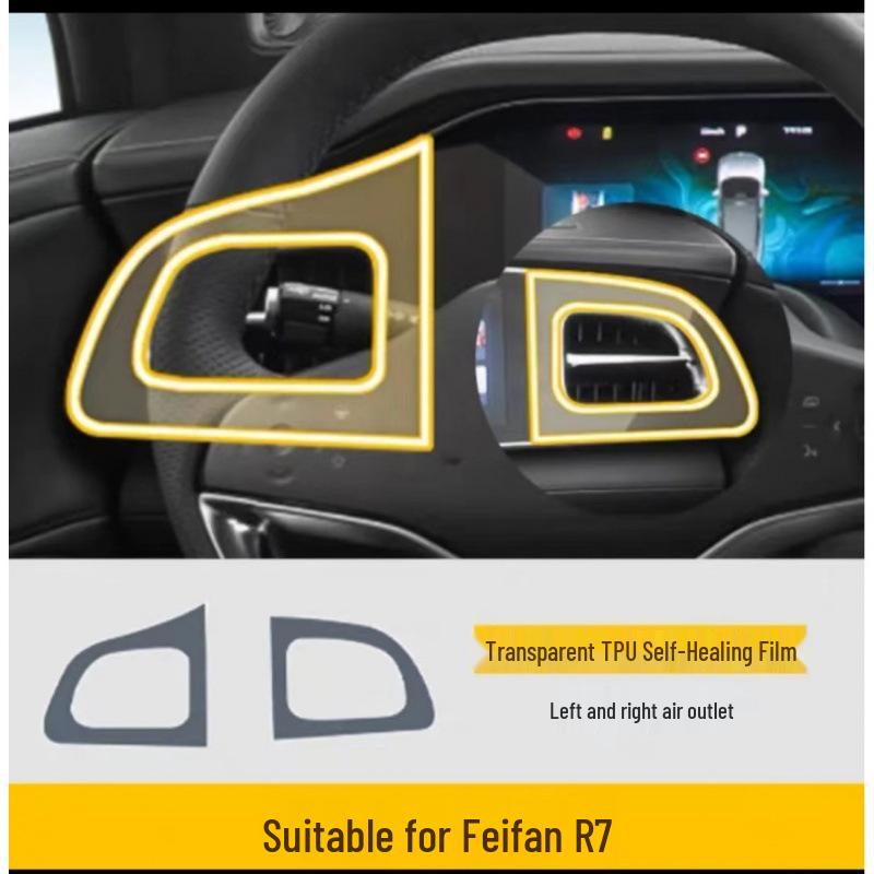 

Защитный комплект для салона Feifan R7 2022-2024: Пленки для приборной панели, экрана навигации и центральной консоли