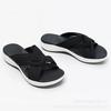 Women's Elastic Band Thick Sole Summer Sandals - Casual Cross Wedge Beach Slippers
