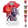 Camisa Polo Casual Masculina Manga Curta Padrão Listrado Color Block Tecido Leve Respirável Corte Clássico Gola com Botões