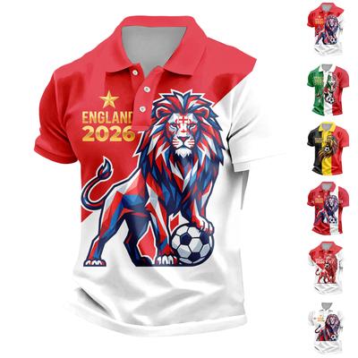 Men's Casual Polo Shirt Short Sleeve Striped Color Block Patterned Lightweight Breathable Fabric Classic Fit Button Collar