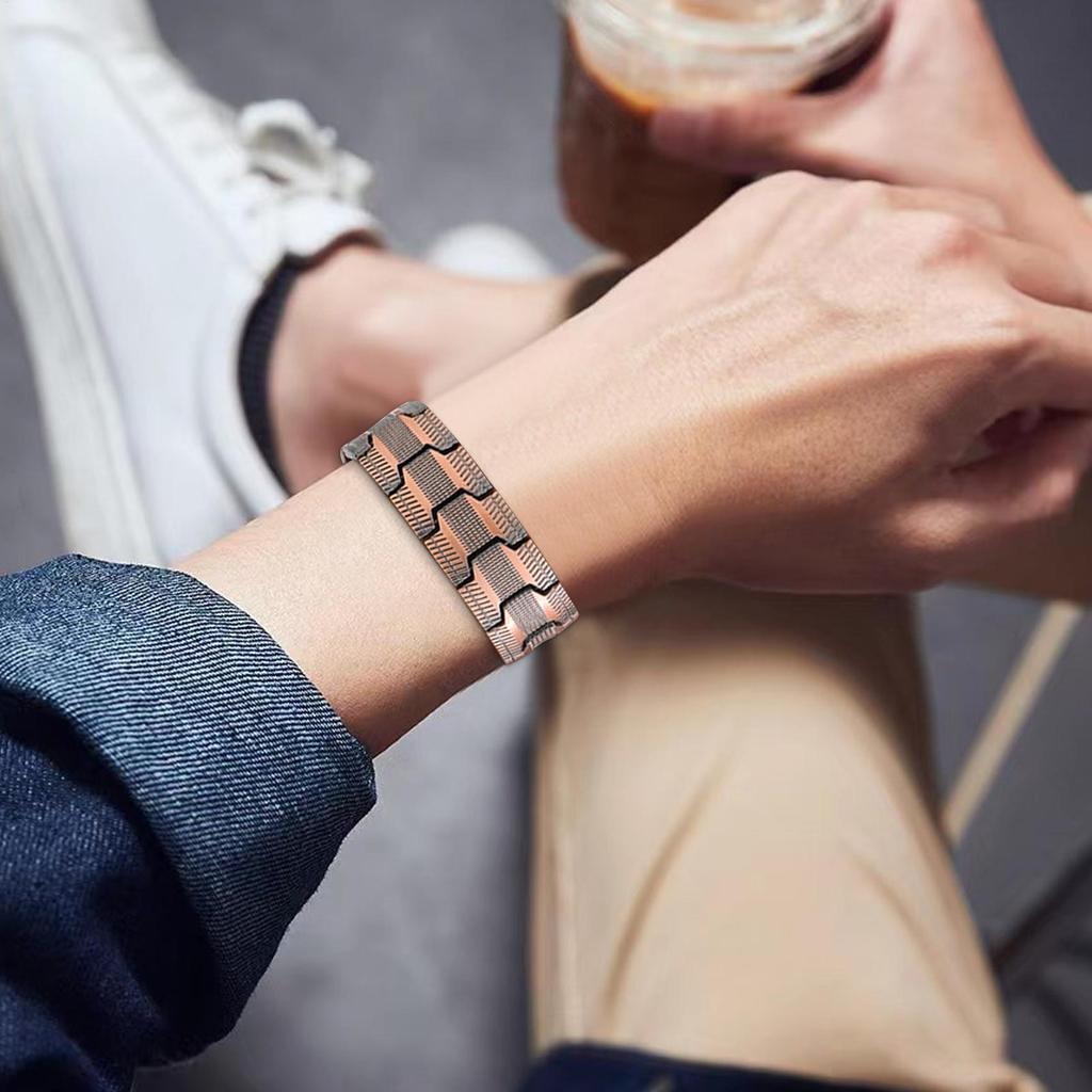 Copper Magnetic Bracelet for Men Mens Copper Bracelets Wristband Jewelry for Energy Health Benefits Exercise Activities Business